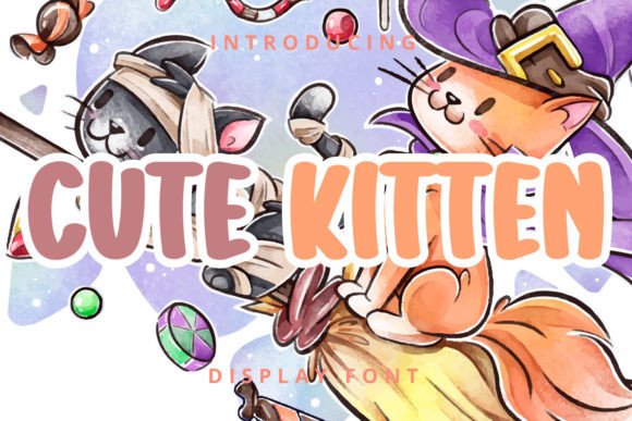 Cute Kitten Font for Joyful Design Projects