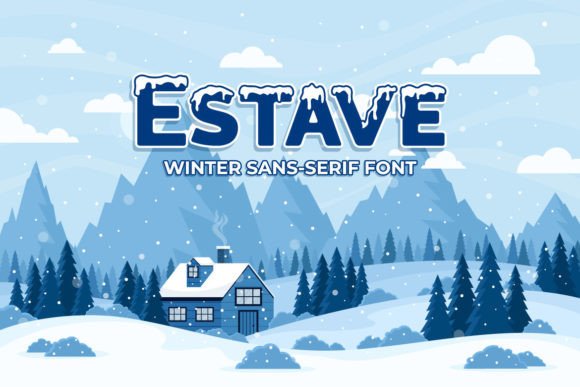 Estave Font for Winter-Themed Editorial Design