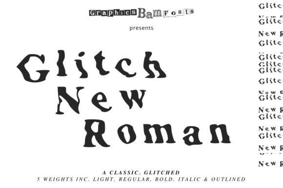 Glitch New Roman Font for Creative Craft Projects